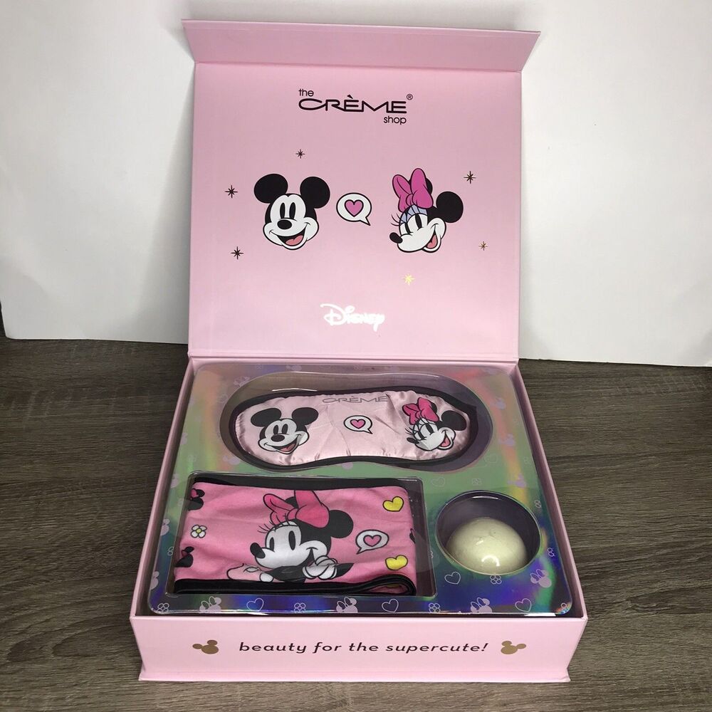 THE CREME SHOP X DISNEY SPA GIFT SET SLEEP MASK HEADBAND BATH BOMB MICKEY MINNIE